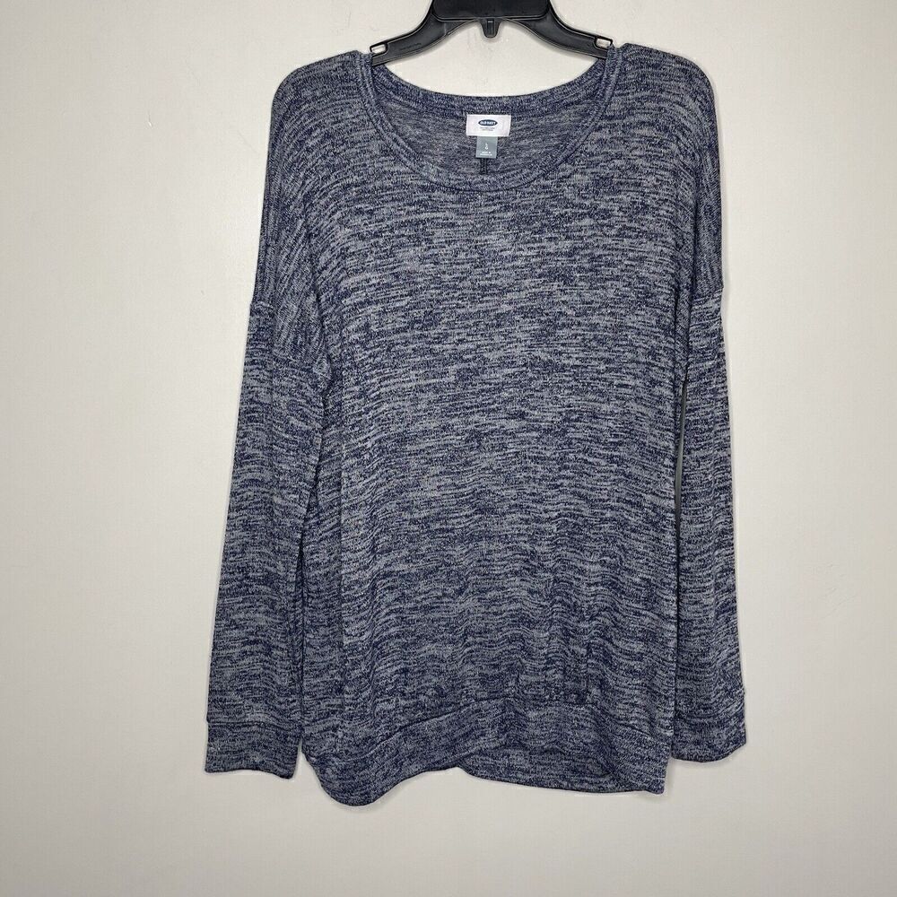 OLD NAVY Sweater Womens Large Heather Blue Pullover NEW Relaxed Stretch
